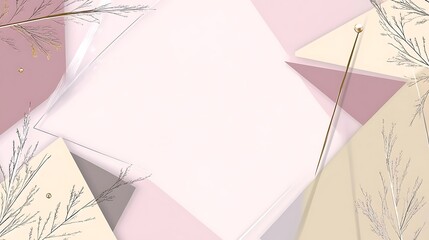 Elegant Pastel Background With Branches and Accents