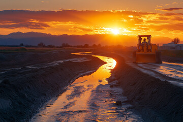Trencher Carves Irrigation Channels Underground for Efficient Water Distribution
