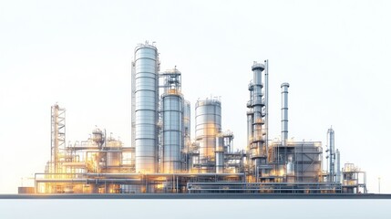 Industrial complex at sunrise.