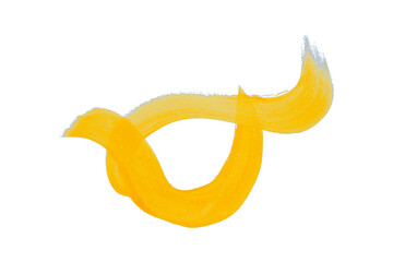 Yellow watercolor background. Artistic hand paint. Isolated on transparent background.
