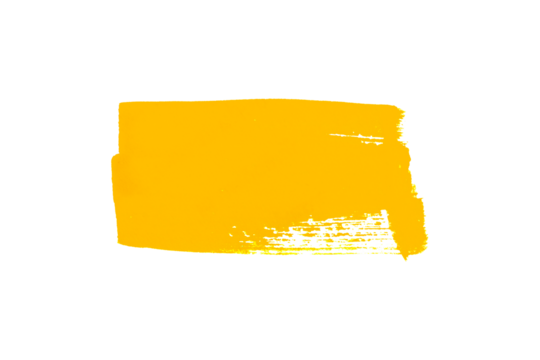 Yellow watercolor background. Artistic hand paint. Isolated on transparent background.

