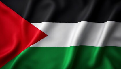 Obraz premium Close-up View of the Palestinian Flag: A Symbol of National Identity and Pride