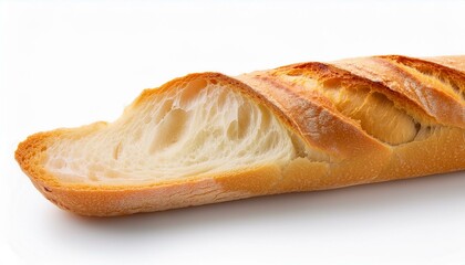Golden-brown baguette, crusty exterior, soft interior. Delicious!