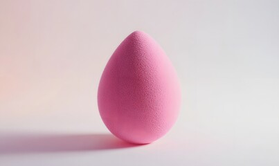 Pink makeup sponge on white background.
