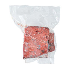 Grass-Fed Cow Lungs Vacuum-Sealed on Plain White Background