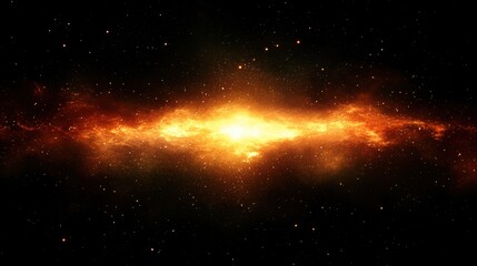 Fiery orange nebula in dark space, bright core glows. Perfect for science fiction, fantasy, or cosmic designs, evokes power and mystery.
