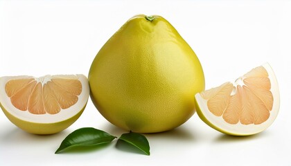 Fresh pomelo fruit with segments, vibrant citrus tones.