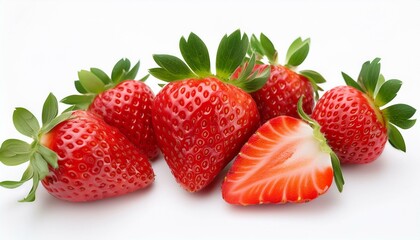 Juicy red strawberries, freshly picked and ready to eat.