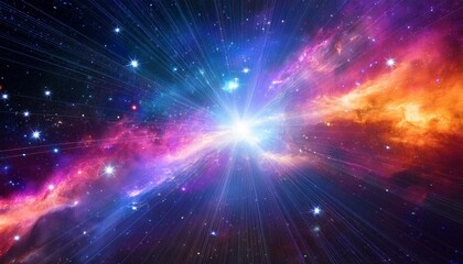 Vibrant cosmic explosion in deep space.
