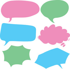 Set of colorful blank empty speech bubbles for text, chatting, message box. Vector illustration balloon speak sign dialog communication frame