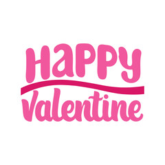 Happy Valentine Typography vector Design .