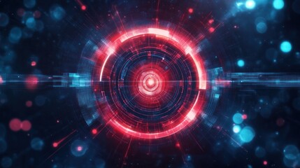 Obraz premium Abstract Futuristic Red and Blue Technology Circle Background