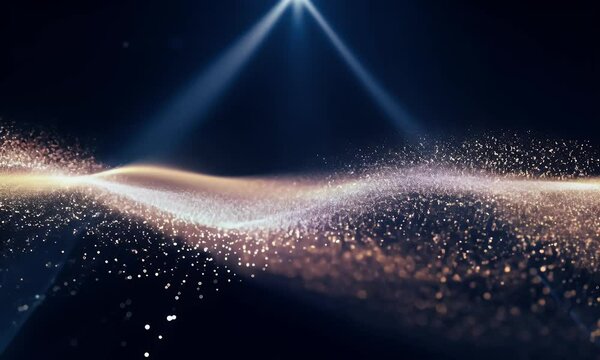 Sparkling wave, dark background, spotlight, abstract design, website header