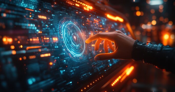 Cybersecurity and Data Protection Holographic Interface Businessman Secure Online Transactions Digital Environment