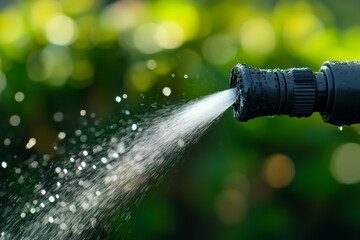 Fountain Nozzle in City Park Spraying Sparkling Water, Enhancing Beauty and Tranquility in Parks