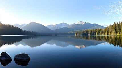 Serene Mountain Lake Reflection