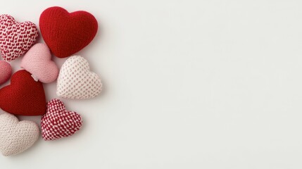 Red and pink heart-shaped balloons decorate the edges of a digital banner, offering ample white space in the middle for a custom message or design.