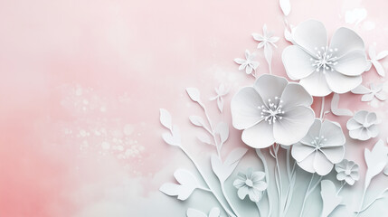Fototapeta premium pastel color flowers illustration wallpaper background