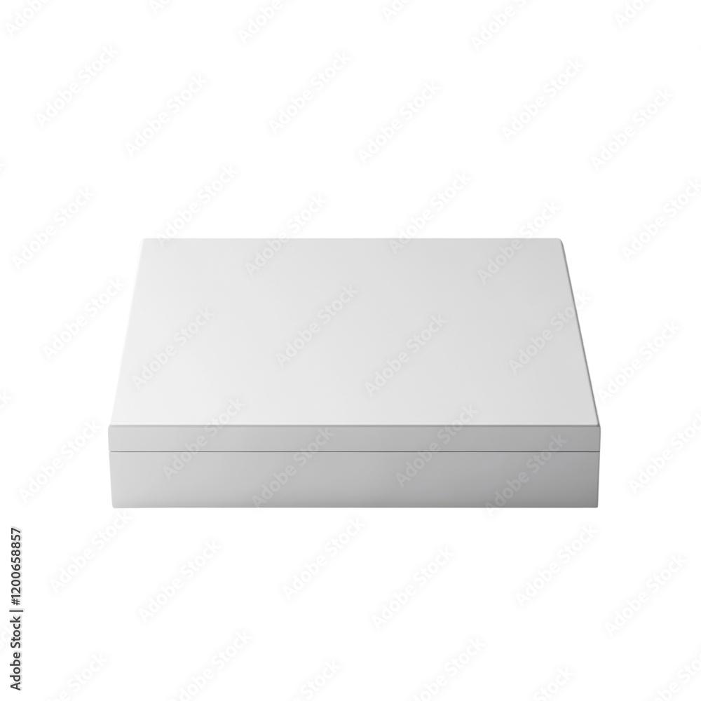 Leinwandbilder the image shows a simple white rectangular box sitting on a white surface against a white background