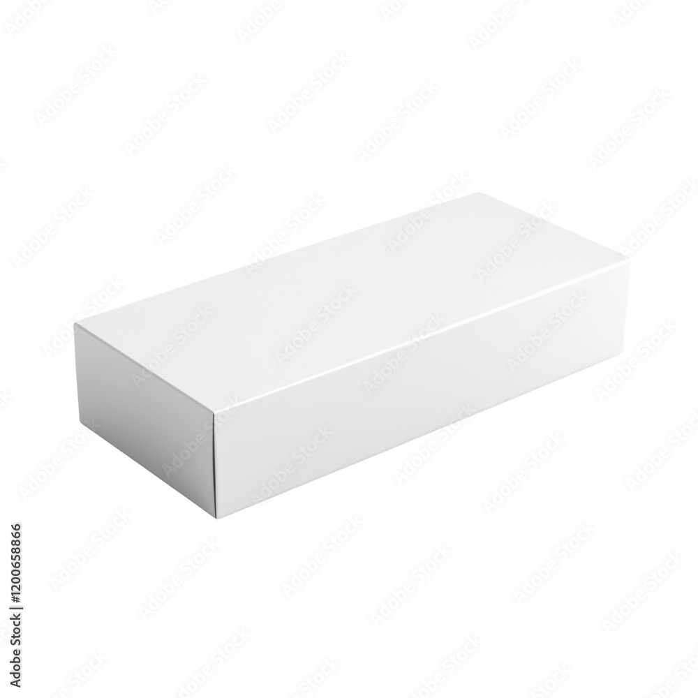Aufkleber the image shows a simple, blank white rectangular cardboard box on a white background, suitable for 