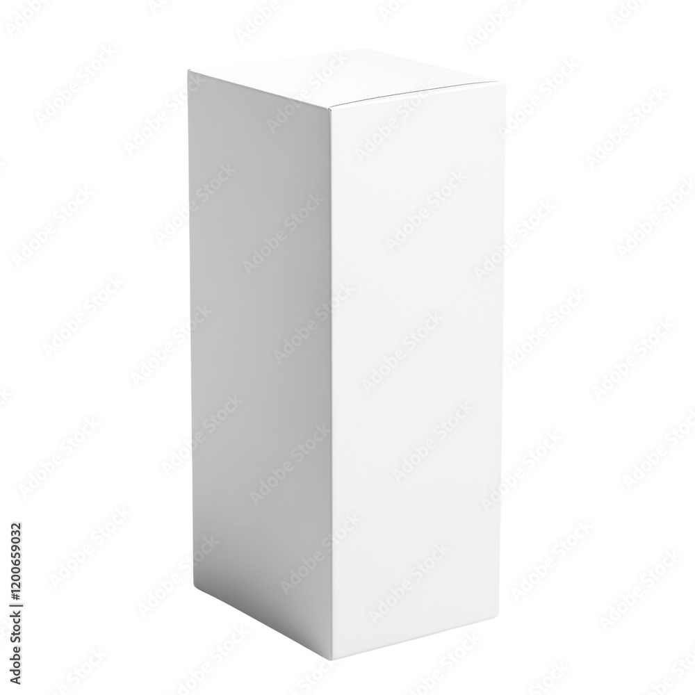Poster the image shows a tall white rectangular box suitable for product packaging mockups or design templa