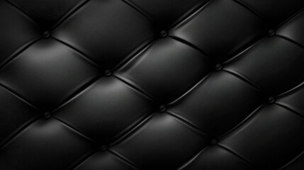 Naklejka premium Luxurious Black Leather Upholstery Texture