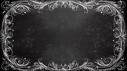 Elegant Chalkboard Frame: Vintage Floral Design