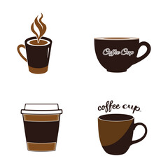 coffee cup icon set silhouette vector art illustration