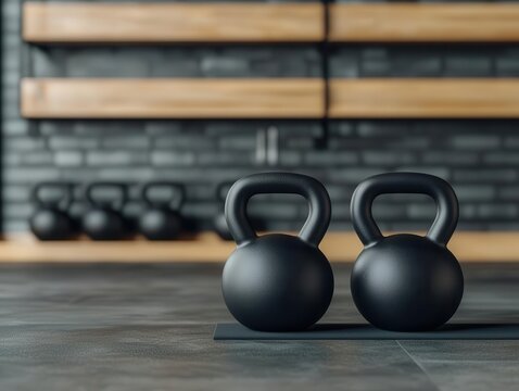 digital fitness workouts. A futuristic home workout setup with smart kettlebells tracking reps, weight lifted, and progress analytics, fitness innovation, workout insights