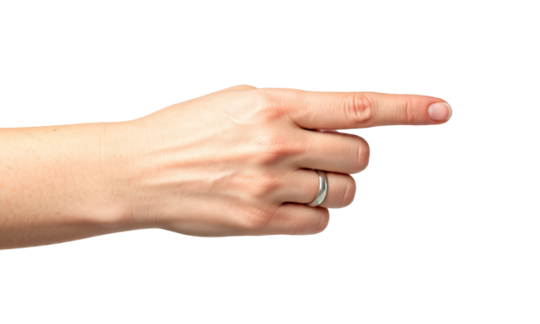 Female hand isolated on a white background.