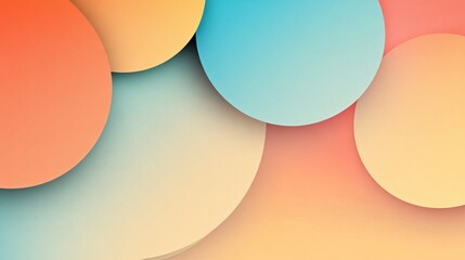 Pastel Circle Abstract: Overlapping circles in soft pastel hues create a visually appealing abstract background. The design features a gradient of colors, suggesting depth and movement. 
