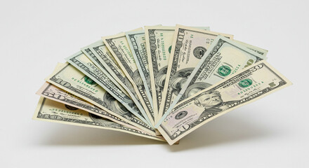 US Dollar Bills Fan Money Cash Finance Wealth Currency Payment Banking Economics Rich Success