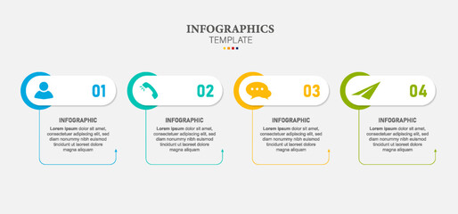 Infographic design with icons and 4 options or steps. Infographics for business concept. Can be used for presentations banner, workflow layout, process diagram