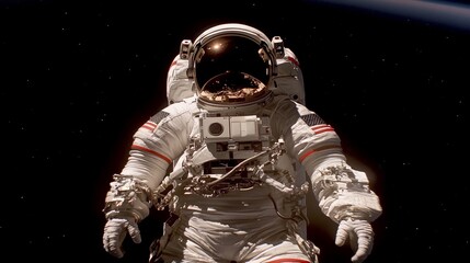 Naklejka premium Astronaut Spacewalk in Deep Space Cosmic Exploration