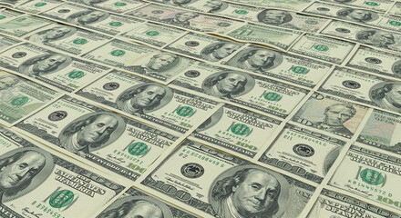Pile of Hundred Dollar Bills Cash Money Background Finance Concept