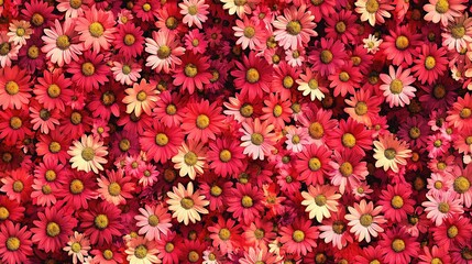 Groovy Daisy Flowers Seamless Pattern Inspired by 1970s Hippie Style