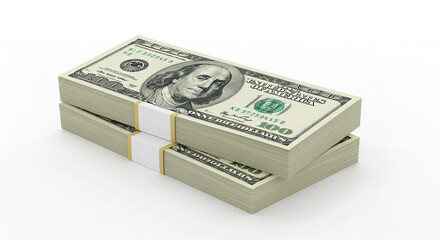 Stacks of Hundred Dollar Bills US Currency Wealth Finance Money Cash