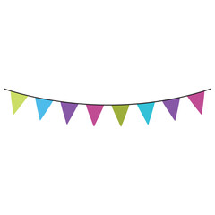 Obraz premium Happy birthday Bunting isolated, Birthday Bunting vector illustration, bunting banner clipart Design 