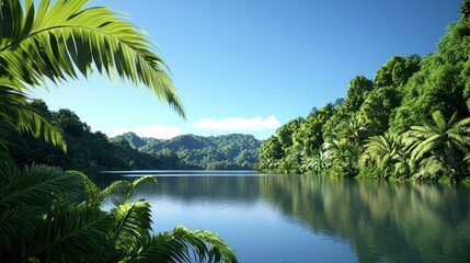 Obraz premium Tranquil Tropical Lake