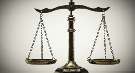 Antique Brass Scales Justice Balance Equilibrium Symbol Law Concept