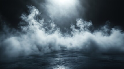 Mystical mist smoke Swirling smoke in dark and light symphony