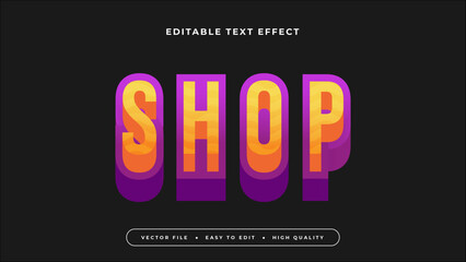 Obraz premium shop gradient text effect editable modern typography vector