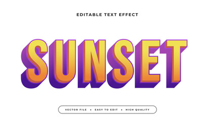 sunset editable text effect 3d gradient typography design