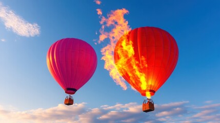 Fototapeta premium Joyful Splendor: Vibrant Colorful Balloons Dancing in Bright Blue Sky