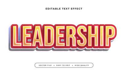 leadership editable text effect with blue white orange red bold gradient style