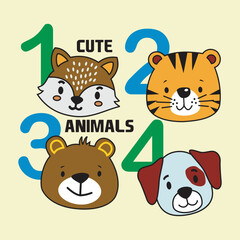 cute animals design cartoon vector illustration