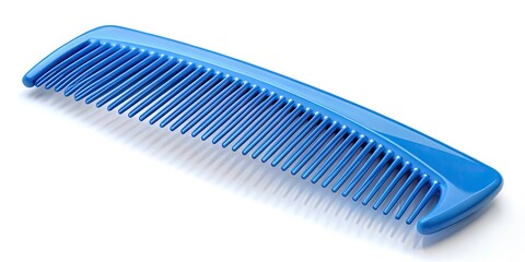 Blue Comb Silhouette Isolated on White Background - Perfect for Hair Care, Accessories, and Beauty Themes