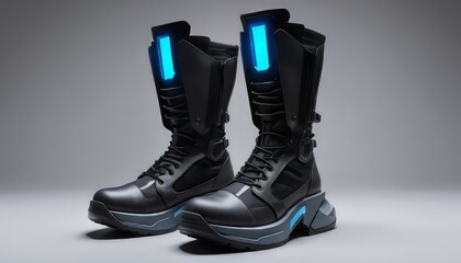 Cyberpunk Platform Shoes with Futuristic Design with LED Lights