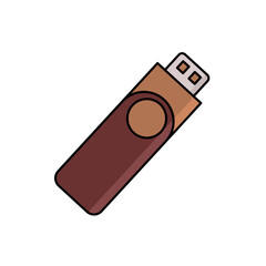 Flashdisk Icon Vector Illustration in Flat Style for Any Purpose