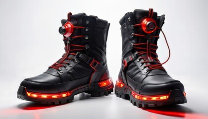 Cyberpunk Platform Shoes with Futuristic Design with LED Lights